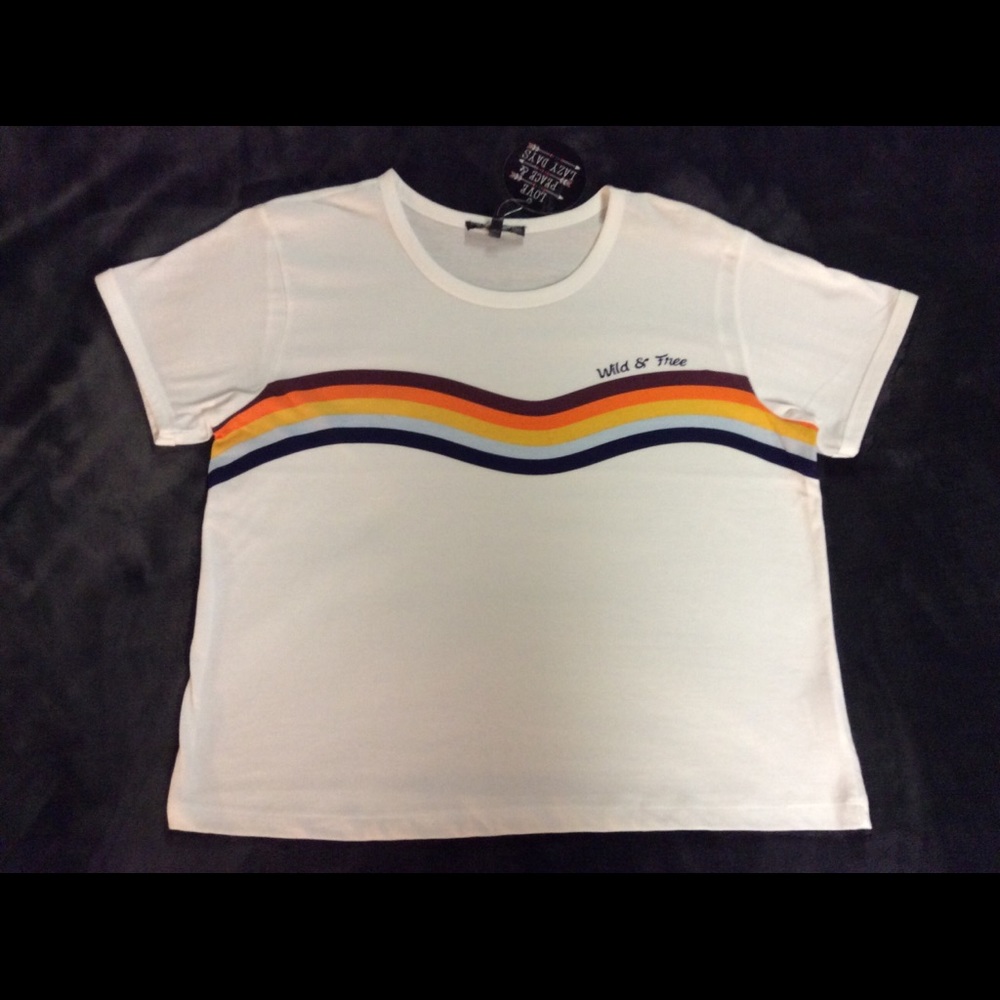 Love Peace & Lazy Days Retro Tee Wild & Free XL